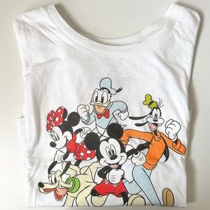 Mickey & Friends White Crop Top